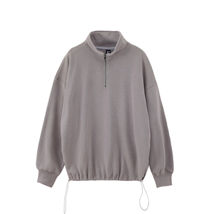 加厚卫衣男米呢绒简约风半拉链立领卫衣男秋冬休闲运动保暖长袖衣