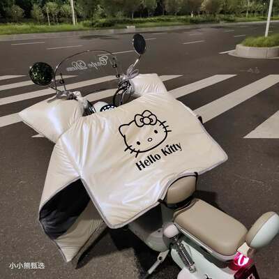 电动车挡风被加绒冬电瓶车摩托车2024款防风罩防水冬季加厚卡通
