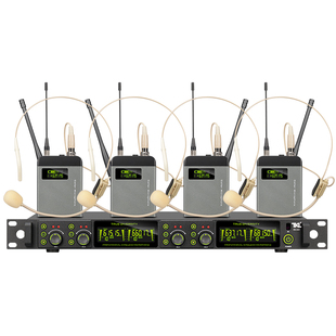 TKL 专业舞台演出假耳麦头戴式腰包专用无线一拖四领夹话筒麦克风