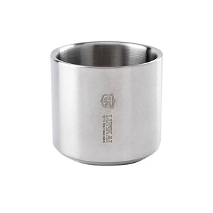 LUNKAI18-10不锈钢双层小咖啡杯功夫茶杯酒杯隔热马克杯子200ML