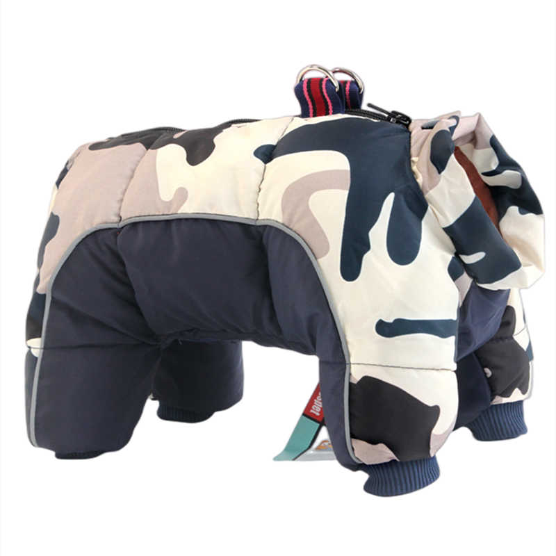 宠物狗狗衣服防寒冬装加厚保暖棉服泰迪小狗四脚衣全包肚子迷彩服