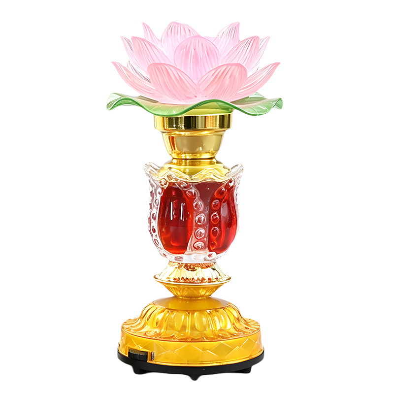 七彩变色莲花灯荷花灯长明灯供灯