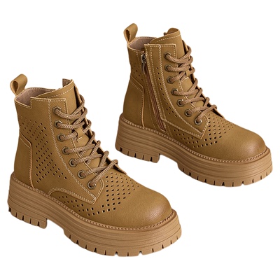 厚底7CM大黄靴女增高休闲马丁靴