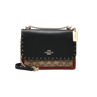 【自营】COACH/蔻驰女士时尚小方包印花单肩斜挎包小号风琴包女
