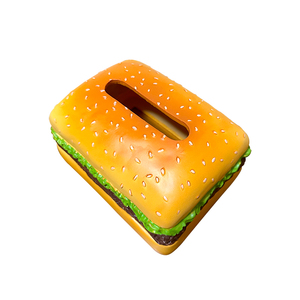 汉堡包纸巾盒客厅高档轻奢麦当劳美式复古抽纸盒创意艺术餐巾纸盒