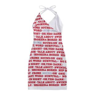 【AGD】WrongSolution crime恶搞系列挂脖绑带辣妹度假露背连衣裙