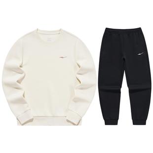 鸿星尔克运动套装女冬季新款女士加绒运动服圆领卫衣卫裤女装衣服