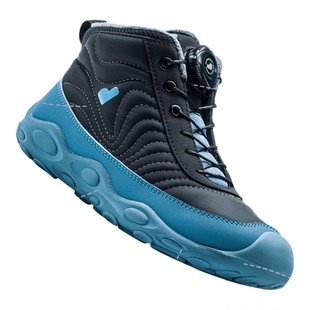 小蓝羊2025冬季新品男女童校园防滑加绒运动棉鞋户外保暖靴子麦扑