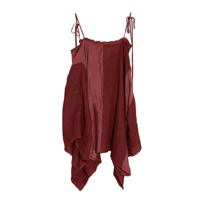 多种穿法几何剪裁拼接系带衬衫