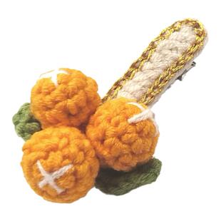 遇见大吉大利小橘子毛线发夹 网红ins边夹BB夹  姊妹礼物甜美发饰