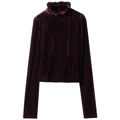 COCOBELLA亮片丝绒长袖衬衫