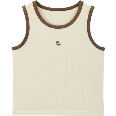 【商场同款】乐町撞色圆领宽肩带背心新款修身无袖上衣C2CQF3149