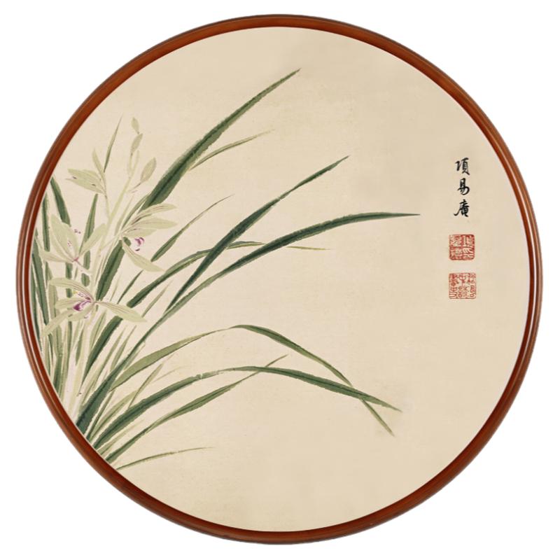 实木圆形新中式画框国画装裱十字绣圆框油画外框相框简约挂墙包邮