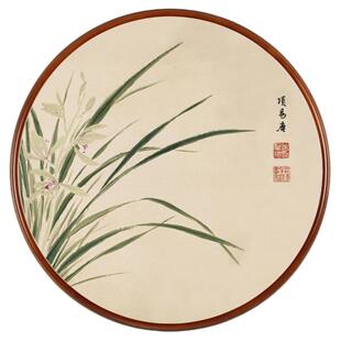 实木圆形新中式画框国画装裱十字绣圆框油画外框相框简约挂墙包邮