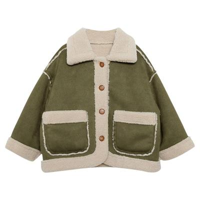 童装男童加绒外套冬装2025新款儿童皮毛一体羊羔绒宝宝保暖上衣潮