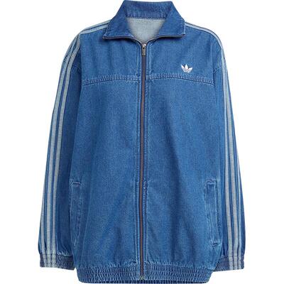 Adidas/阿迪达斯官方正品三叶草女士宽松牛仔运动休闲外套JY2896