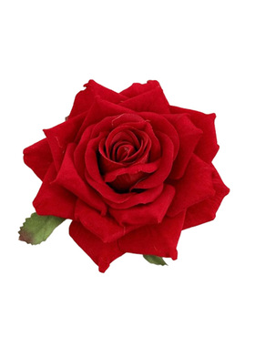 春夏红色玫瑰花朵抓发夹
