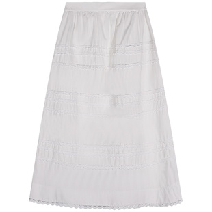 落落狷介 白色a字半身裙秋冬款2025年新款设计感小众蛋糕裙小个子