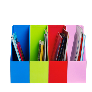 办公桌面文件架收纳木质创意文件座档案资料框学生时尚书立整理盒