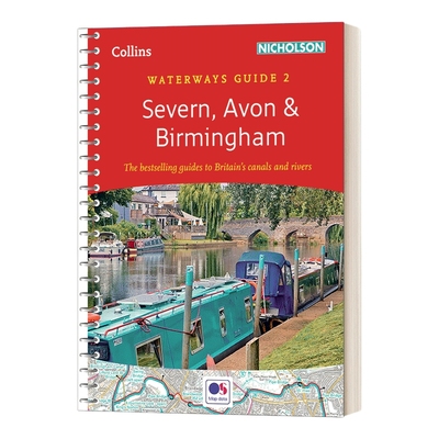 英文原版 Severn, Avon and Birmingham 英格兰伯明翰及塞文河附近的运河 Nicholson Waterways Guides 水道指南 进口英语原版书籍