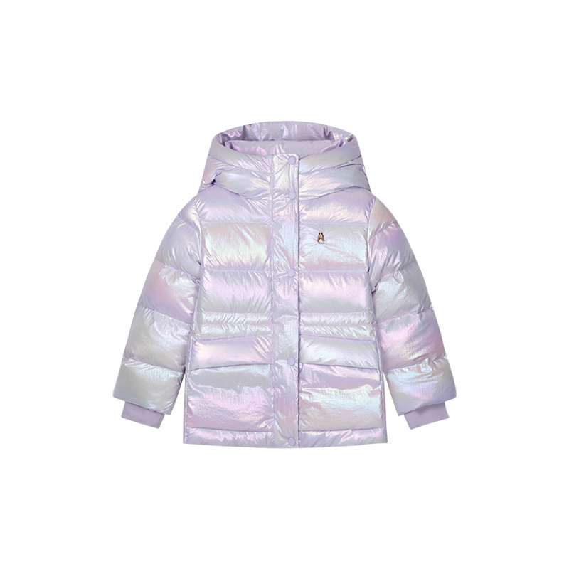 暇步士童装女童羽绒服冬新款大童甜美炫彩户外服儿童保暖加厚外套