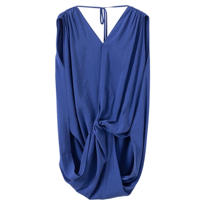 “靛蓝薄暮”不对称V领无袖上衣