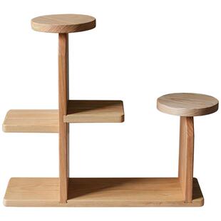 岩璞实木桌面收纳架小型花架置物架多肉盆栽整理架橱窗柜台展示架