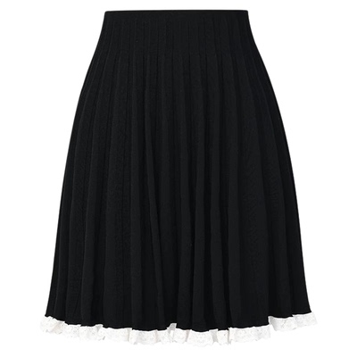 ORA GENESIS2025秋季新品蕾丝荷叶边针织半裙