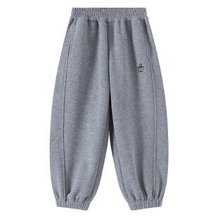 小象汉姆童装男童加绒运动裤儿童冬装保暖长裤2026新款男孩校服裤