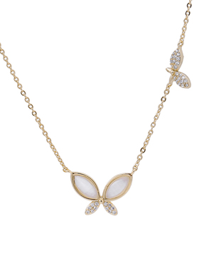 蝴蝶贝母项链有薄与荷