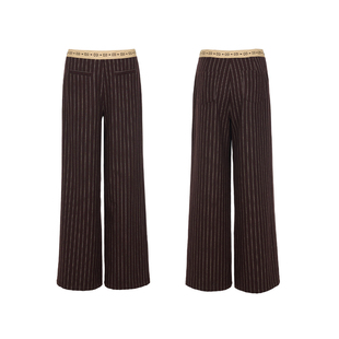 【新品】PALAVAS布列塔尼迷情长裤复古条纹直筒裤羊毛阔腿裤原创