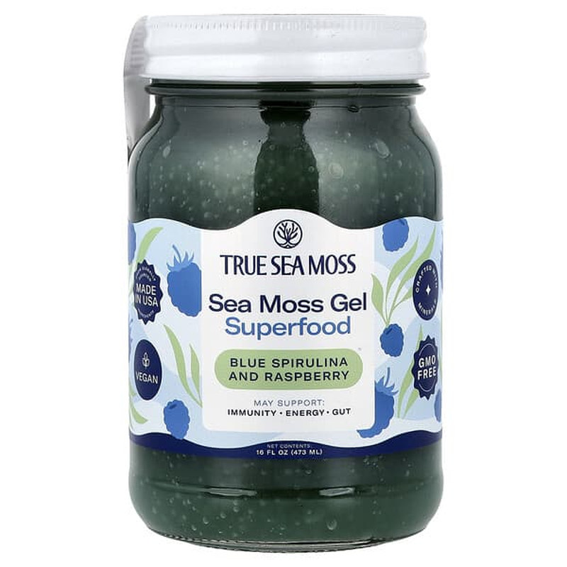 True Sea Moss,天然 Superfood，源自海洋，蓝色螺旋藻和树莓味