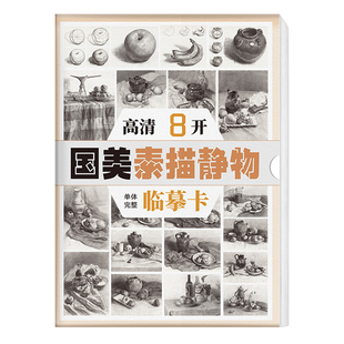 国美素描静物临摹卡8K 卡片高清精微创意石膏画单体组合图片结构初级画册照片作品教程基础入门书教材教学画美术绘画高考联考书籍