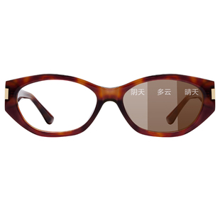 感光变色防蓝光辐射近视眼镜女款可配度数猫眼镜框素颜太阳镜墨镜