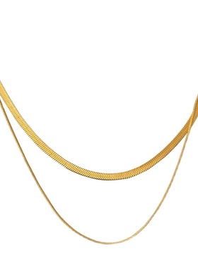 欧美18K镀金钛钢不掉色蛇骨链