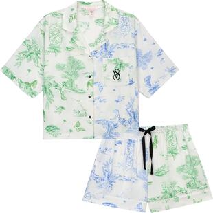 维密 明星同款宅度假天丝绵柔印花廓形版家居服套装睡衣女25