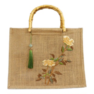 古风包包国风禅意刺绣包亚麻布袋定制高级感伴手礼品手提袋竹节包