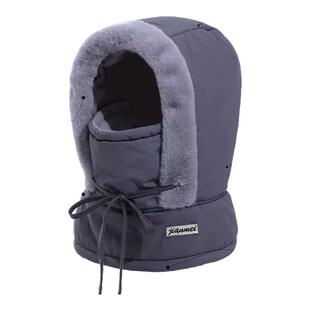 冬季保暖雷锋帽子加绒加厚护耳防寒面罩围脖滑雪一体防风骑行骑车