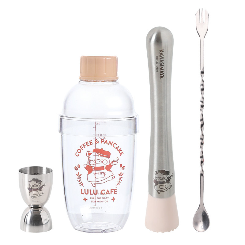 川岛屋&lulu猪联名 雪克杯一套调酒器套装shake杯手打柠檬茶工具