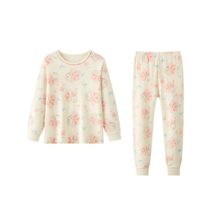 笛莎女童秋衣秋裤纯棉儿童内衣套装全棉抑菌保暖棉毛衫2025新款