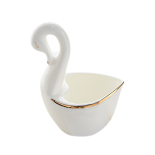 家用骨瓷筷筒刀叉笼简约收纳筒陶瓷筷子盒天鹅花篮筷子笼置物架