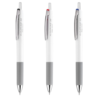 日本pentel派通浮游笔FLOATUNE顺滑低阻尼高颜值白色杆按动式大容量办公用笔半针管笔油笔中性笔速干0.5