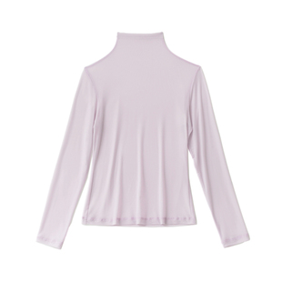 原隐YuanYin复古ins小众法式打底衫chic透视极简优雅紫色白上衣女