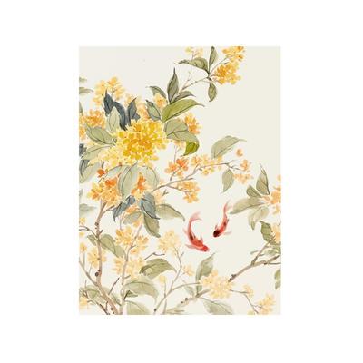 丙烯新中式桂花锦鲤数字油画桂花