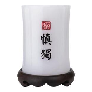 纯琉璃慎独宁静致远笔筒商务年会开业生日礼物家居饰品礼品可定制