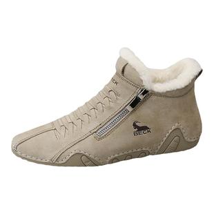 公羊女鞋2025年新款冬季加绒加厚洋气雪地靴子皮毛一体东北大棉鞋