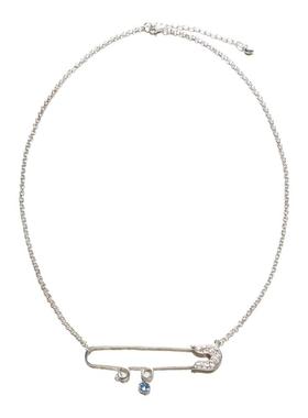 APT702 25AW 925银紫水晶/锆石雕刻纹别针项链