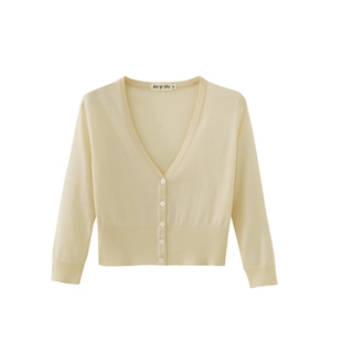 冰丝针织开衫女夏显瘦外套新款超薄修身外搭高腰配裙短款披肩上衣