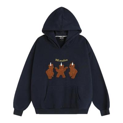 INSstudios三只小熊毛巾绣卫衣