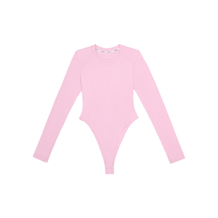 哟酷酷（情绪自由）美式正肩修身显瘦上衣个性露腰打底连体衣女